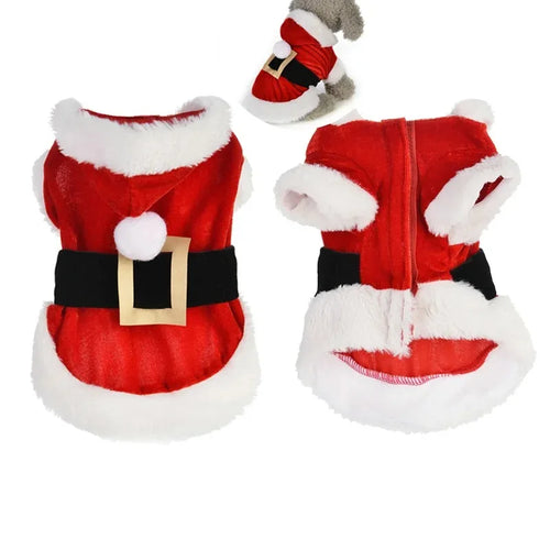 Santa Costume Hooded Coat for Small Dogs (Winter Jacket)
