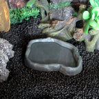 2-Pack Imitation Rock Feeder Bowls — Reptile Food & Water Dishes