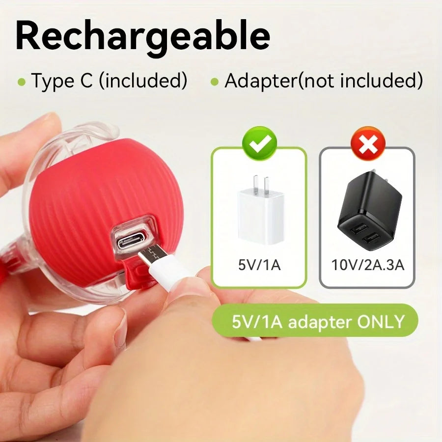 Auto Rolling Ball Cat Toy with Tail — Rechargeable Smart Mouse Teaser