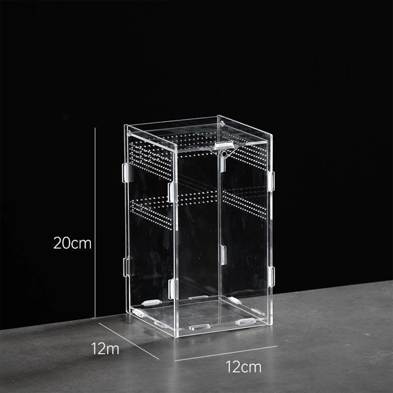 Clear Acrylic Reptile Breeding Box — Ventilated Habitat, Multiple Sizes