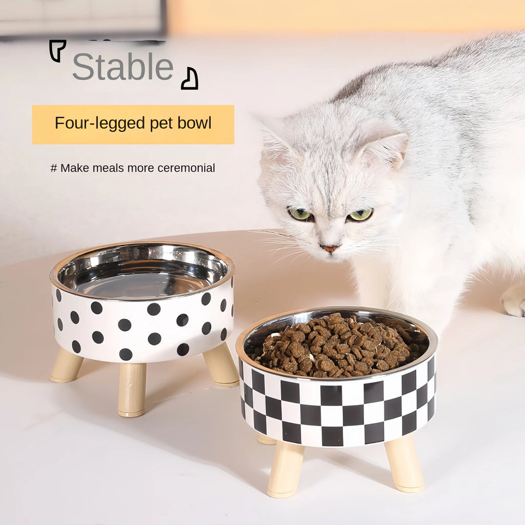 Raised Stainless Steel Pet Feeder Bowl