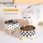 Raised Stainless Steel Pet Feeder Bowl