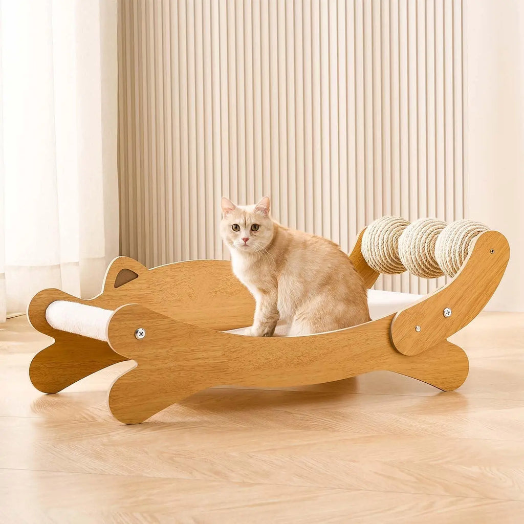 3-in-1 Cat Scratcher Bed with Hammock & Replacement Pad
