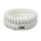 Round Velvet Pet Nest Bed with Removable Cover