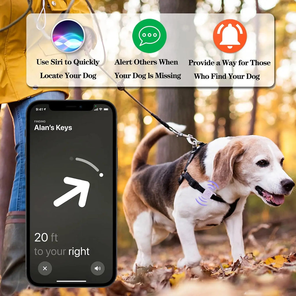Waterproof AirTag Collar Holder 2-Pack - Hidden Loop Design for Dogs