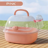 Portable Hamster Travel Carrier — Breathable PP Cage with Water Bottle