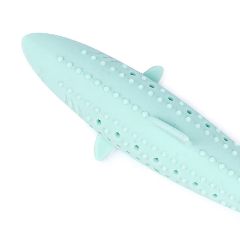 Silicone Shark Catnip Chew Toy — Mint-Infused Bite Stick