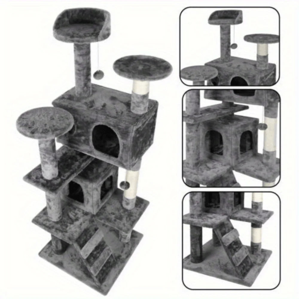 55-Inch Cat Tree Activity Center with Condo