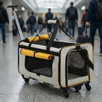 Collapsible Soft-Sided Rolling Pet Trolley Carrier