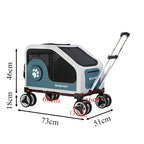 Foldable Large Pet Stroller with Telescopic Handle, Silent Wheels & Breathable Mesh — Outdoor Trolley Cart