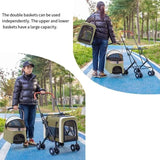 2026 New Multi Layer Pet Cart for Cats Dogs, Large Space Detachable Pet Carriers and Travel Gear