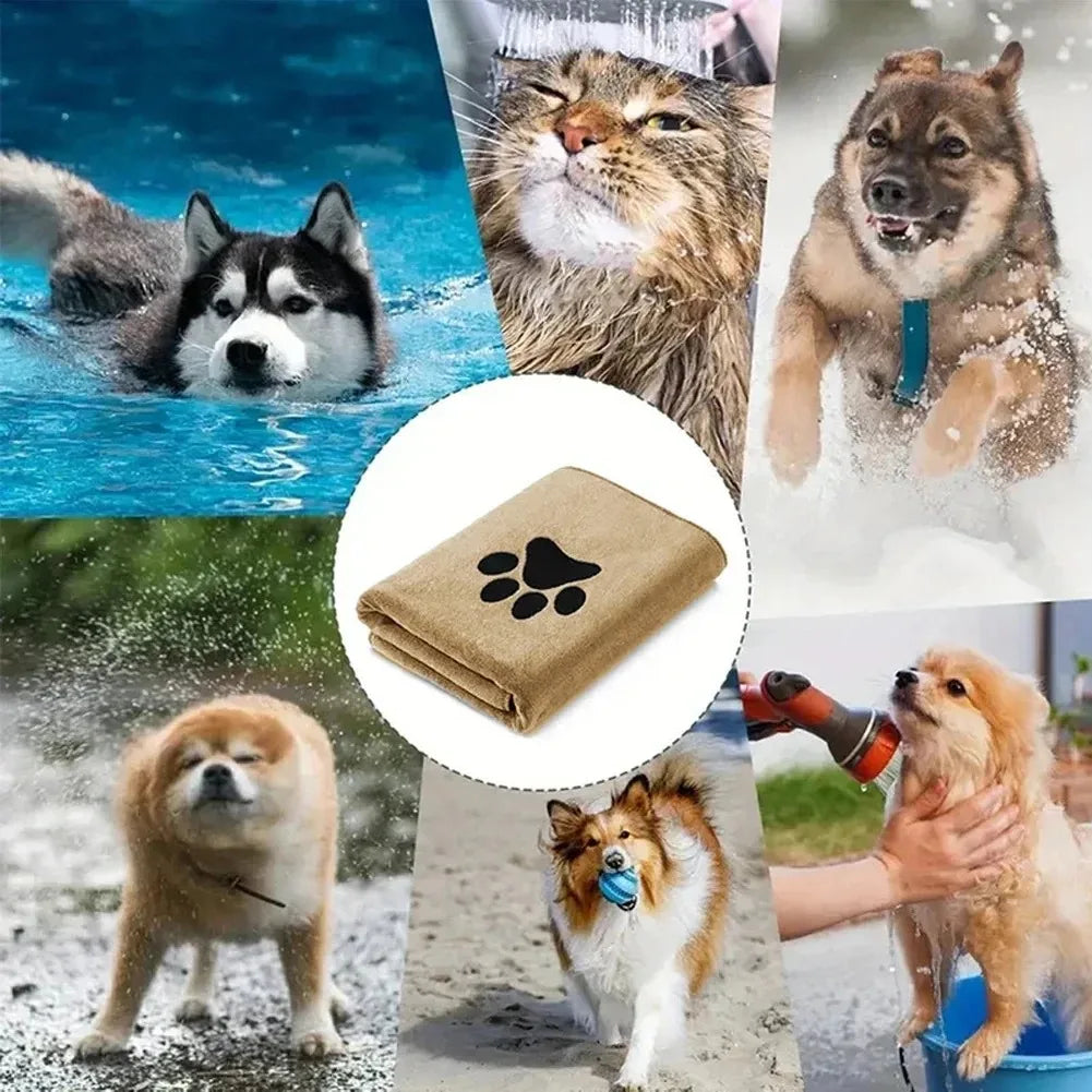 Embroidered Microfiber Pet Bath Towel — Super Soft & Absorbent