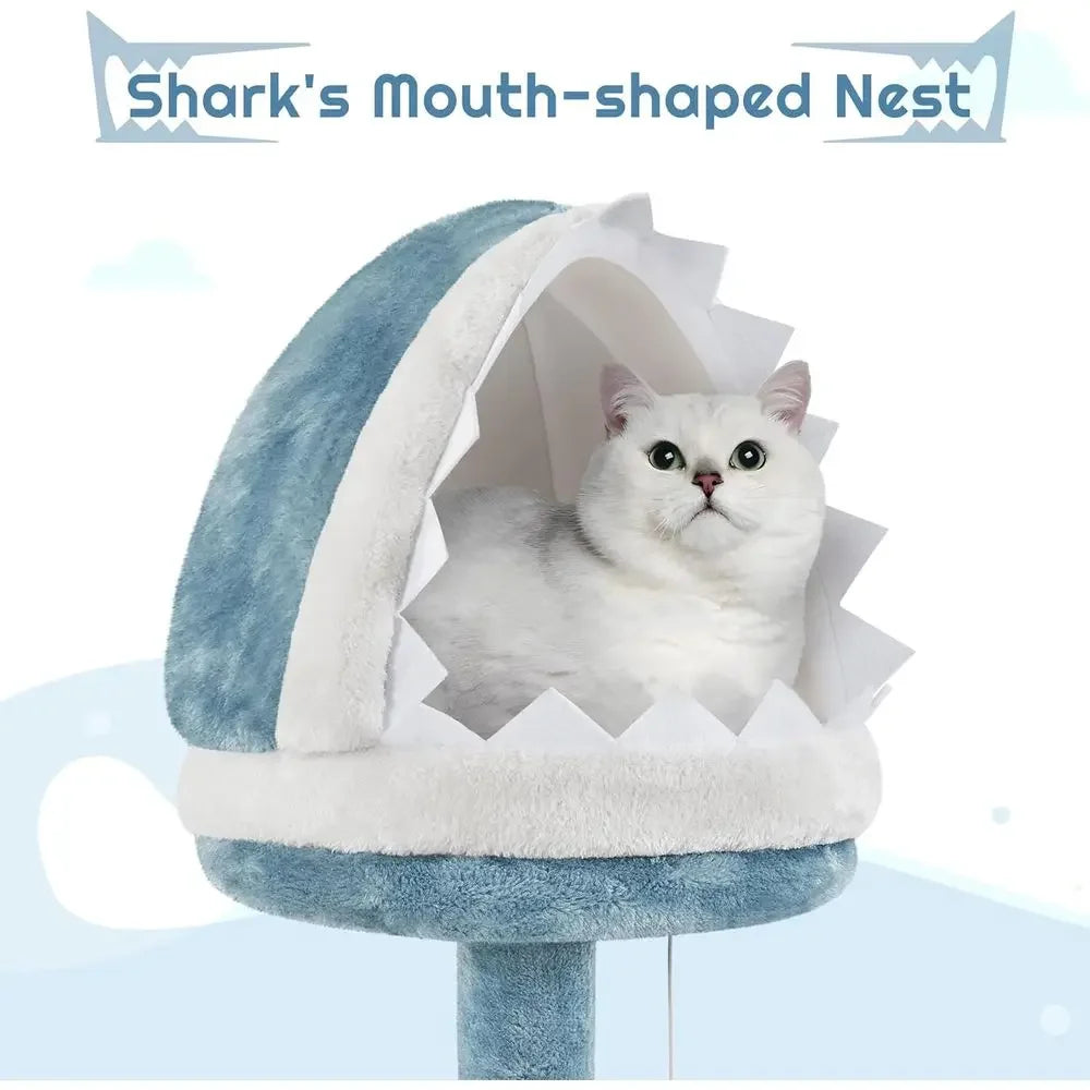 Ocean-Themed Multi-Level Cat Tower for Large Cats