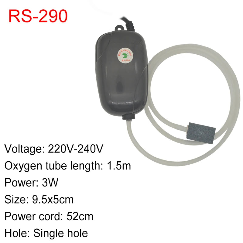 Ultra-Silent Aquarium Air Pump 3W/5W 220V Portable