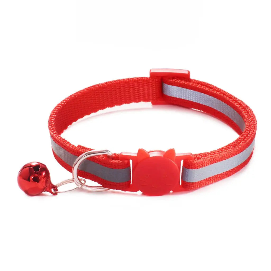Reflective Cat Collar with Bell — Adjustable Kitten Safety Necklace