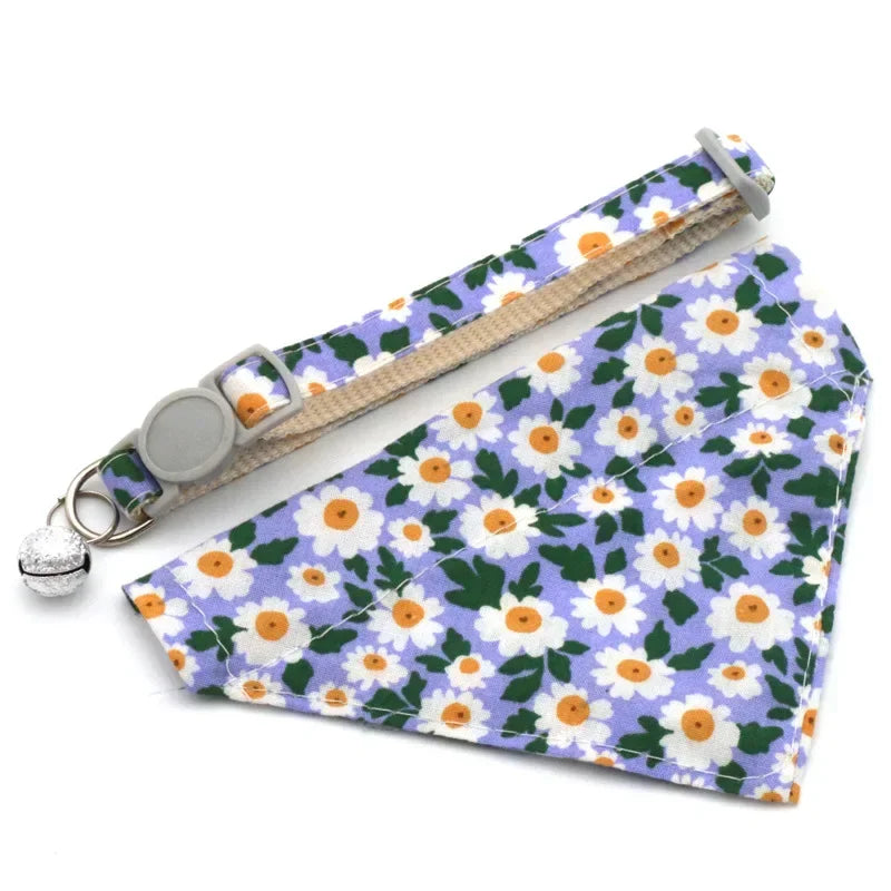 Daisy Flower Bandana Collar for Pets