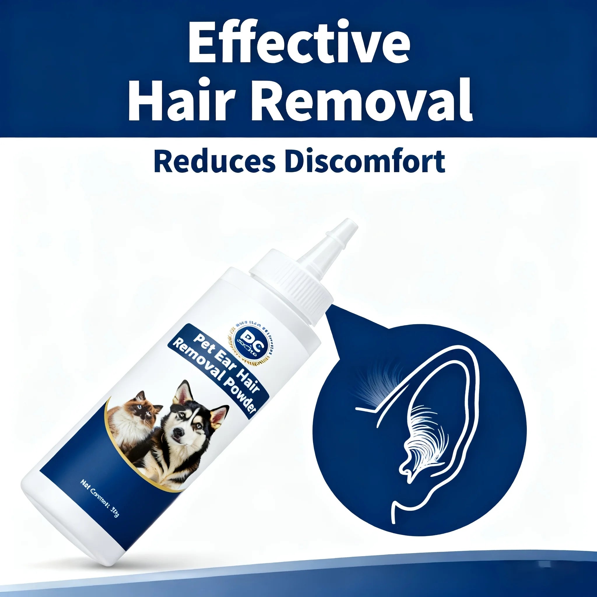 PETCLEAR Painless Ear Hair Removal Powder for Dogs & Cats, 30g