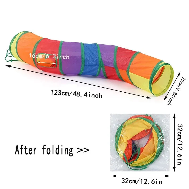 Foldable Crinkle Cat Tunnel — S, T & Y-Shape Multi-Path Play Tube