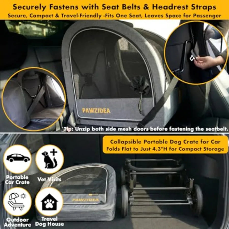 3-in-1 Large Dog Stroller with Detachable Carrier up to 80 lbs — Foldable Car Crate & Travel Kennel