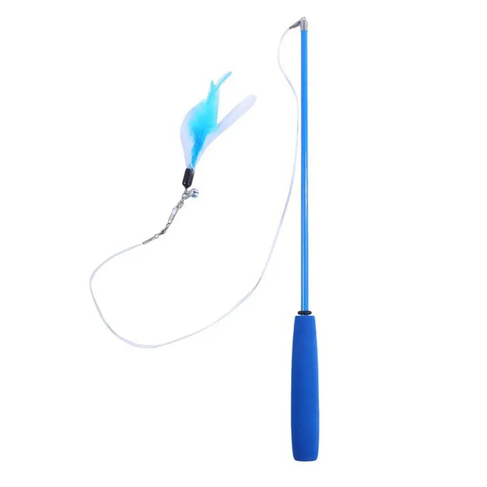 3-Section Telescopic Cat Wand — Extendable Interactive Fishing Pole Toy
