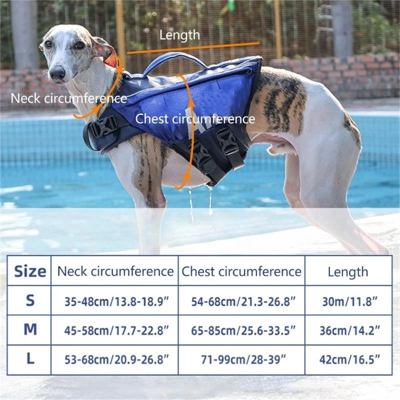 Dog Life Vest with Rescue Handle (Buoyancy Flotation, Adjustable)