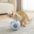 Auto-Rotating Spring Cat Toy with Feather & Bell — Self-Righting Tumbler