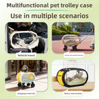 Transparent Foldable Pet Carry-On Suitcase Trolley for Cats & Dogs
