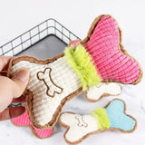 Plush Squeaky Bone Toy — Chew Toy for Small & Medium Dogs