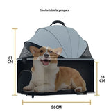 Foldable Pet Stroller for Small Medium Dogs Cats Portable Travel Pet Cart with Mesh Breathable Window Easy One Click Folding
