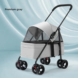3-in-1 Folding Dog Stroller (4-Wheel, Detachable Carrier)