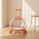 Pet Carrier with Wheels Transparent Pet Carrier Suitcase Hard-Sided Cats, Small Dogs, Travel, Airport, Professional Visits