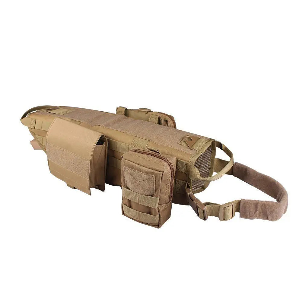 Tactical Camo Dog Vest (Outdoor Training, Chest & Back, Large Dogs)