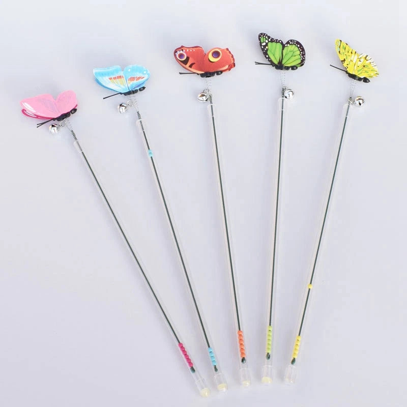 Gradient Feather Cat Teaser Wand — Colorful Interactive Rod Stick (1–50 Pack)