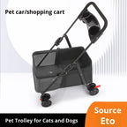 Luxury Lightweight Foldable Outdoor Pet Stroller with Detachable Mesh Storage Basket