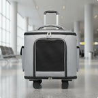 Large Capacity Breathable Mesh Rolling Feline Carrier Suitcase — Multi-Carry Option Travel Bag for Cats