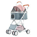 Customizable Pet Stroller with Detachable Stroller Rack & Pet Cage