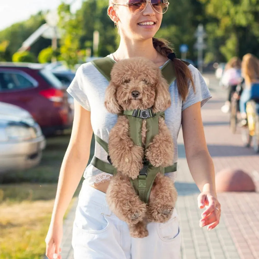 Adjustable Oxford Pet Front Backpack (Breathable, Multi-Size, All Seasons)