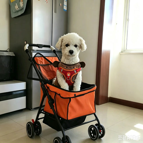 2 in 1 Folding Shopping Cart Pet Stroller 14 LB Grocery Cart 38L Large Cart with Basket for Groceries Laundry Camping Pet Travel