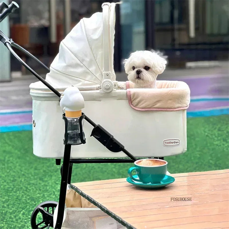 2-in-1 Portable Foldable Pet Stroller with Multi-Function Detachable Bag for Dogs & Cats — Lightweight