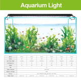Dimmable Aquarium LED Light with Timer (30–60cm, Power-Off Memory, Plants)