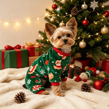 Christmas Tree & Elk Dog Pajamas (Small Dog Holiday Clothes)