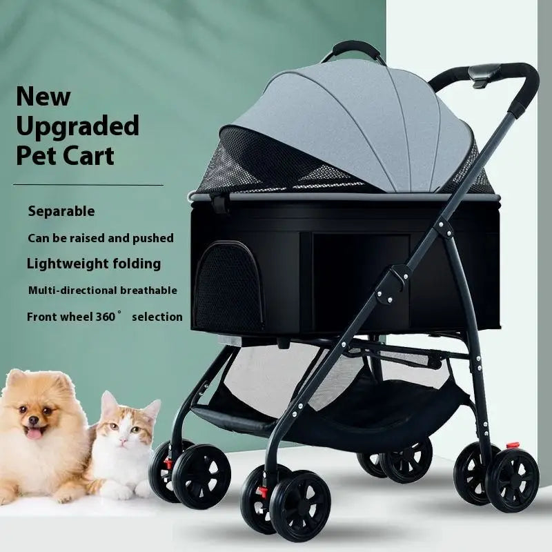 3-in-1 Dog Wagon Stroller with Removable Carrier for Medium Dogs up to 55 lbs