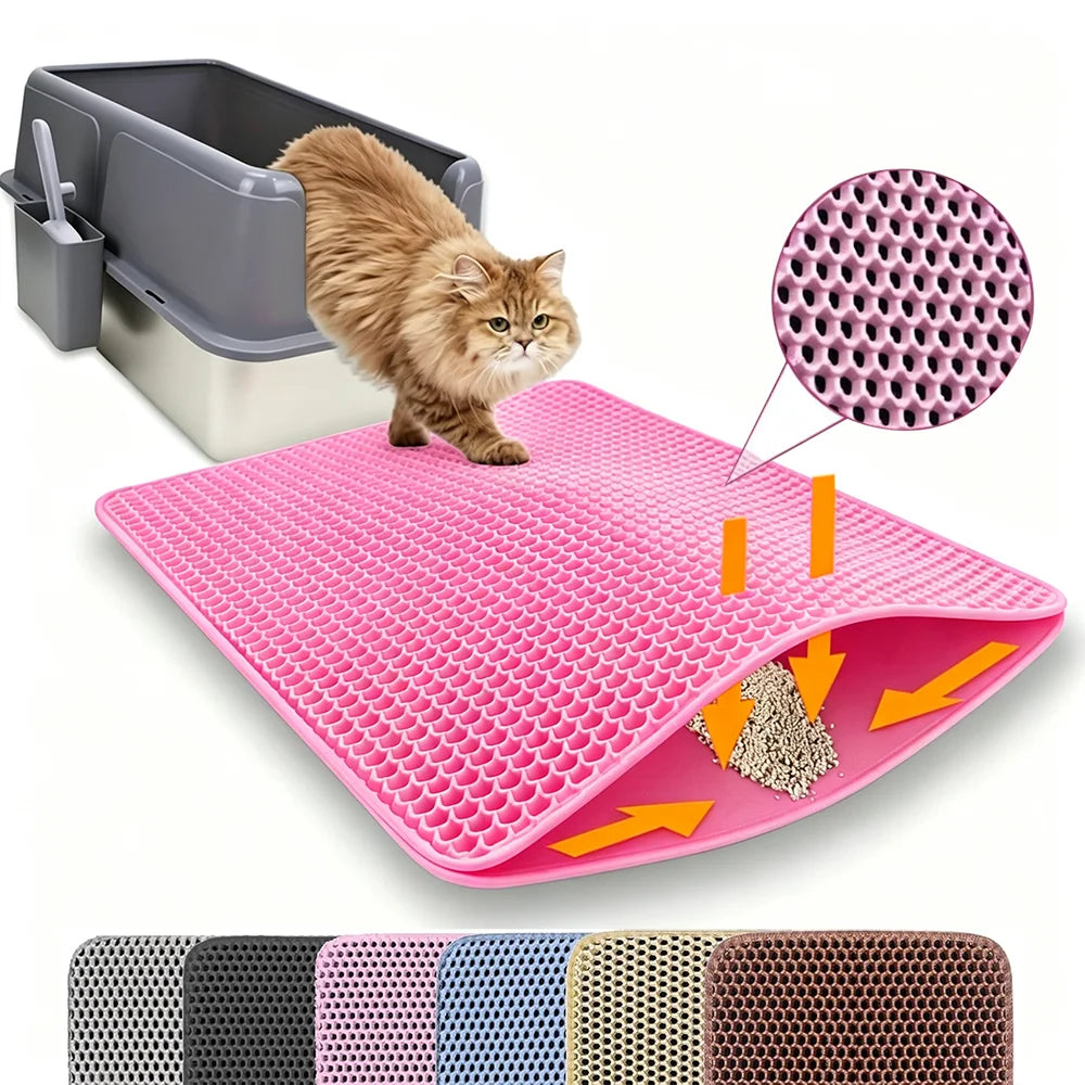 Double Layer Cat Litter Mat (Non-Slip Big Filter Mat)