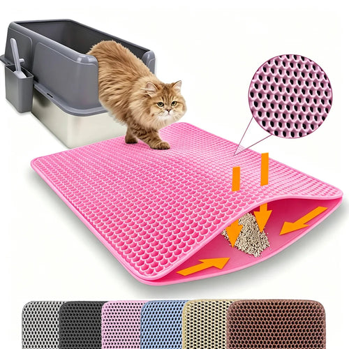 Double Layer Cat Litter Mat (Non-Slip Big Filter Mat)