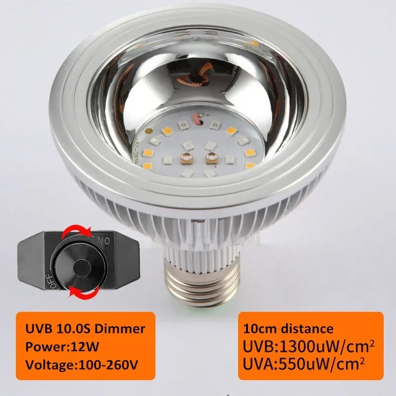 UVA/UVB LED Reptile Basking Bulb — Full-Spectrum Light, E27