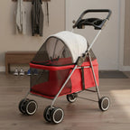 Foldable Twin-Wheel Pet Stroller Carrier for Outdoor Transport