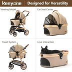 Luxury Pet Stroller with Removable Carrier for Small & Medium Dogs