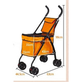 2 in 1 Folding Shopping Cart Pet Stroller 14 LB Grocery Cart 38L Large Cart with Basket for Groceries Laundry Camping Pet Travel