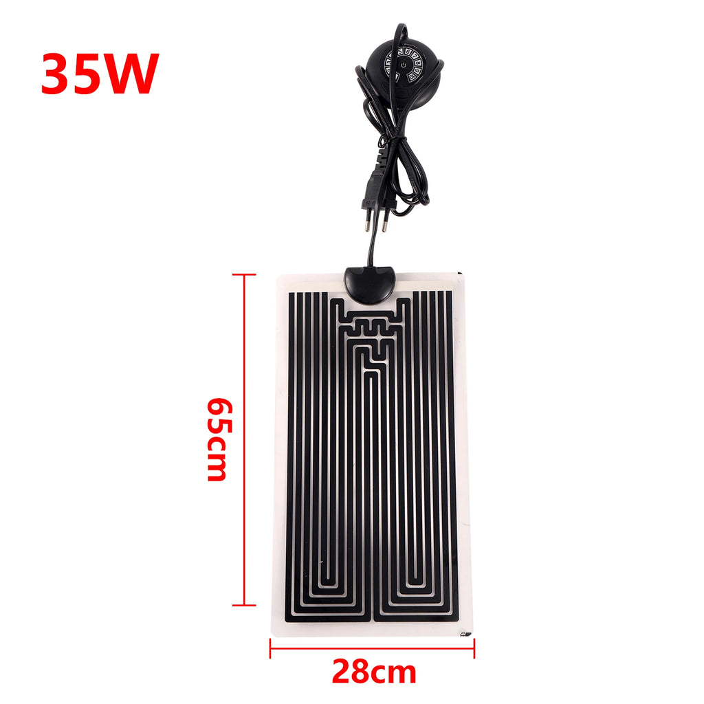 Adjustable Graphene Reptile Heat Mat — 10-Level Thermostat, 5W–45W