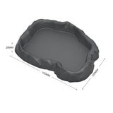 Rock-Design Reptile Feeder Bowl — Smooth-Edge Feeding & Water Basin
